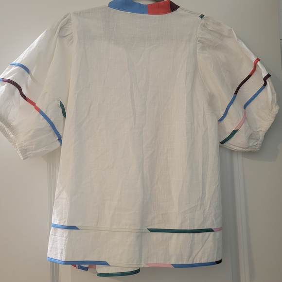 Cicy Bell Colorful Striped White Blouse - Picture 5 of 6